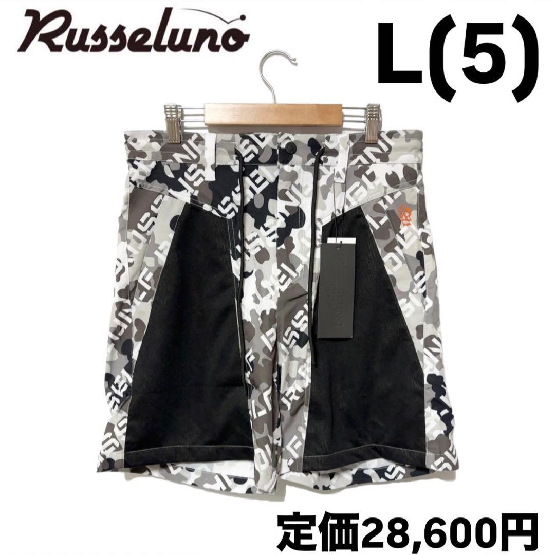 新品 ラッセルノ ゴルフ メッシュ ポケット ショーツ ブラック カモ L 5