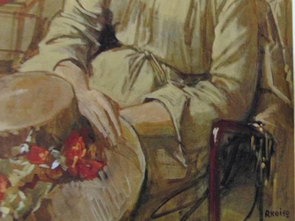 小磯良平、【外国婦人】、希少な限定額装用画集画、新品高級額 額装付