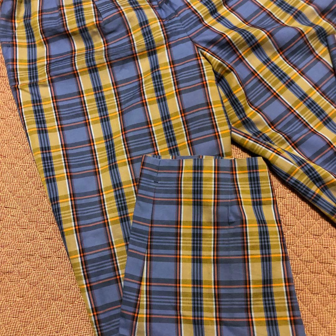 希少 クロエゴルフ Chloe GOLF チェックパンツ 綿100% 9号 美品