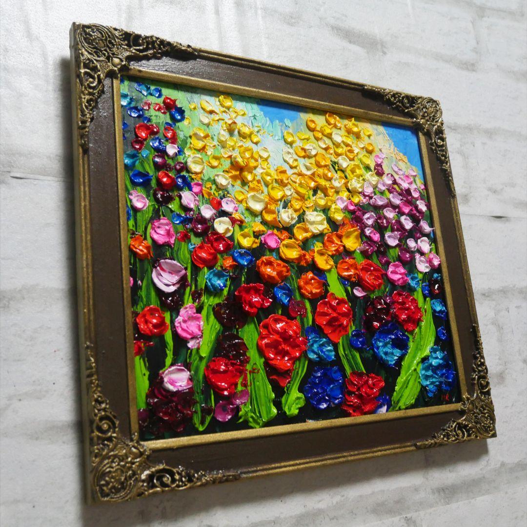 油絵 油彩 油彩画 絵 絵画【colorful flower garden】