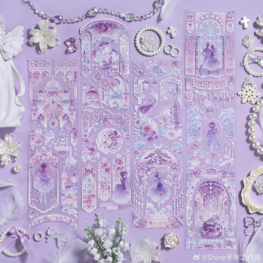 【8890】海外　マステ　3/5/巻　貝殻光マスキングテープ　舞踏会　装飾系