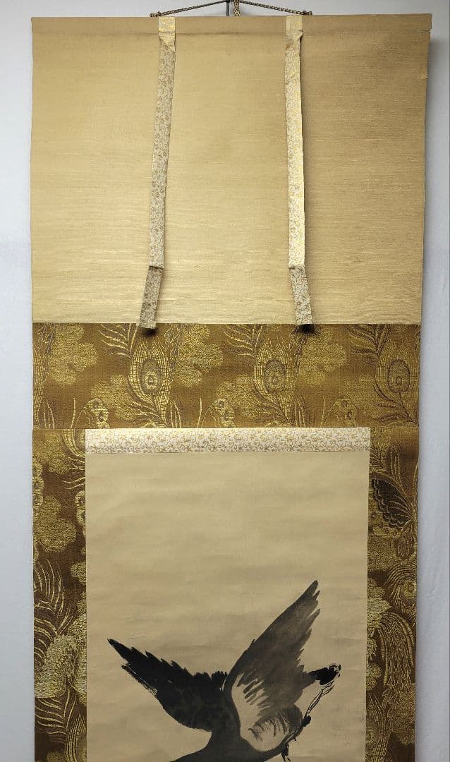 橋本雅邦　月に雁　合わせ箱　花鳥画　書画　骨董品　美術品