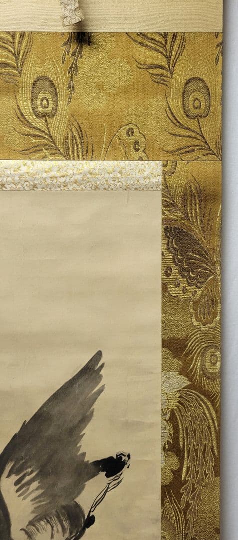 橋本雅邦　月に雁　合わせ箱　花鳥画　書画　骨董品　美術品