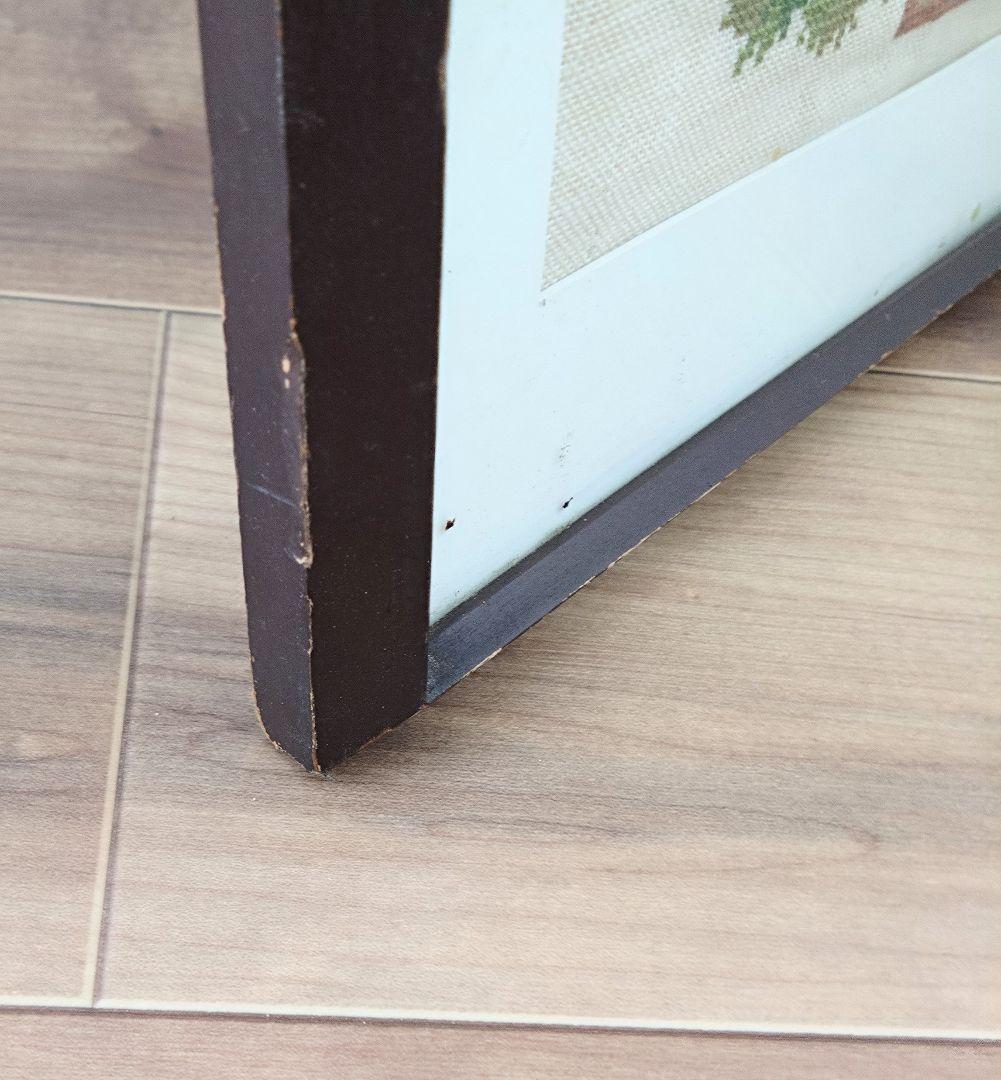 《値下げOK》​北欧 ビンテージ 刺繍フレーム 牛 カットチャート 額付