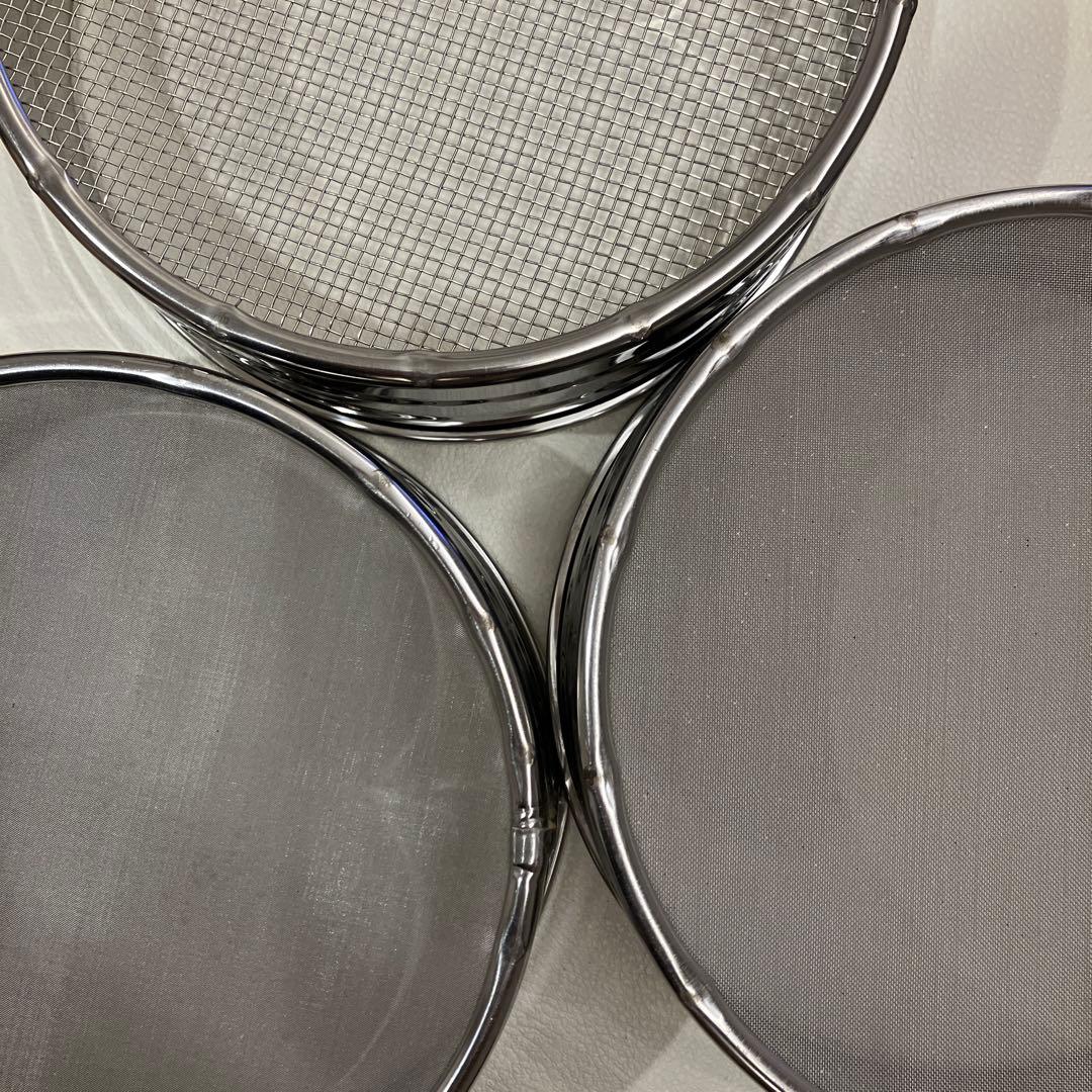 灰篩　3個セット　『六方式灰篩　細目　中目　荒目』　ステンレス製　茶道具