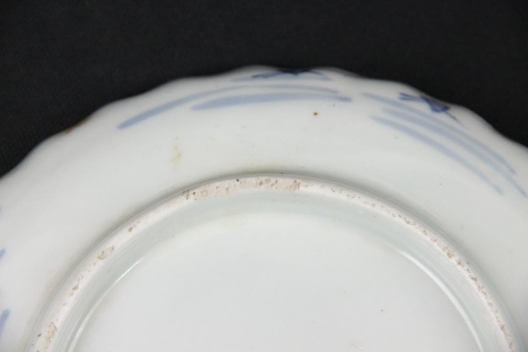 古伊万里 染付 山水図 五枚組 小皿 菓子皿 風景絵 江戸～明治期 Eo21-6