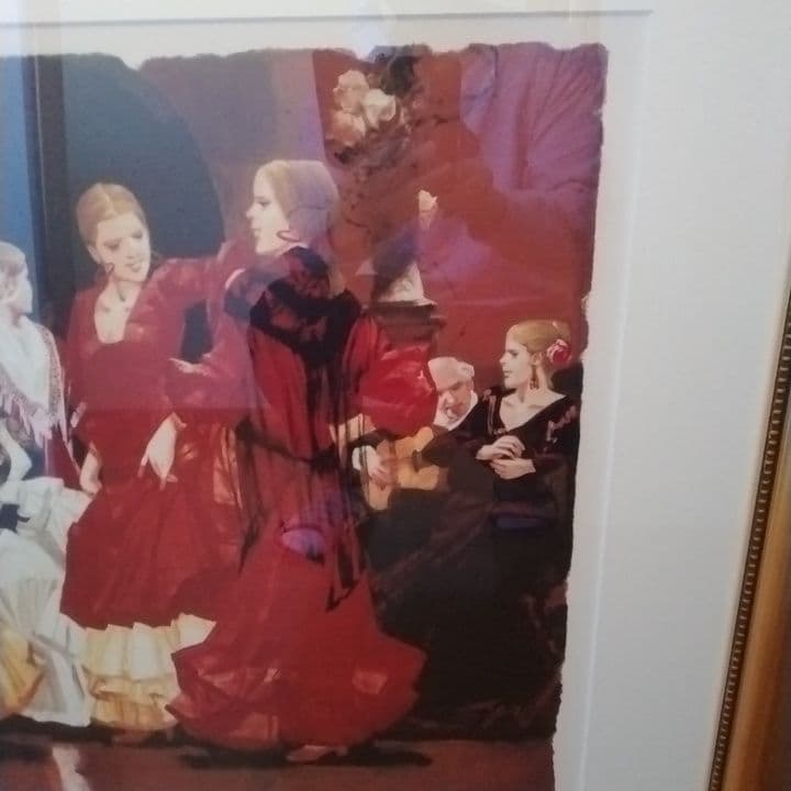 斎藤三郎　「踊り小屋」　日本画家　希少　リトグラフ　大型　大きい　ビックサイズ