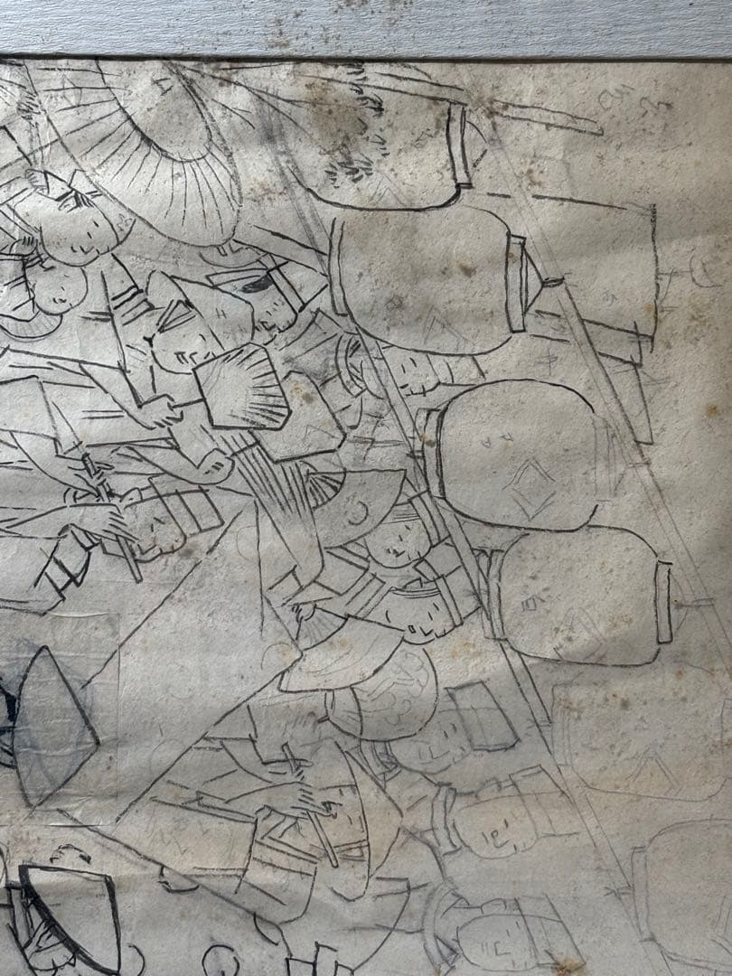 生田花朝女　祭り風景　絵　絵画　額