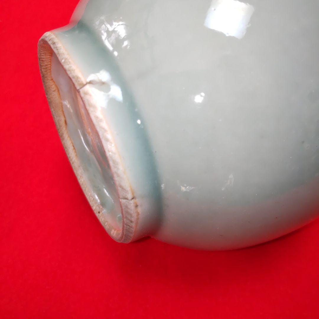 江戸時代京都焼青磁竹首花瓶