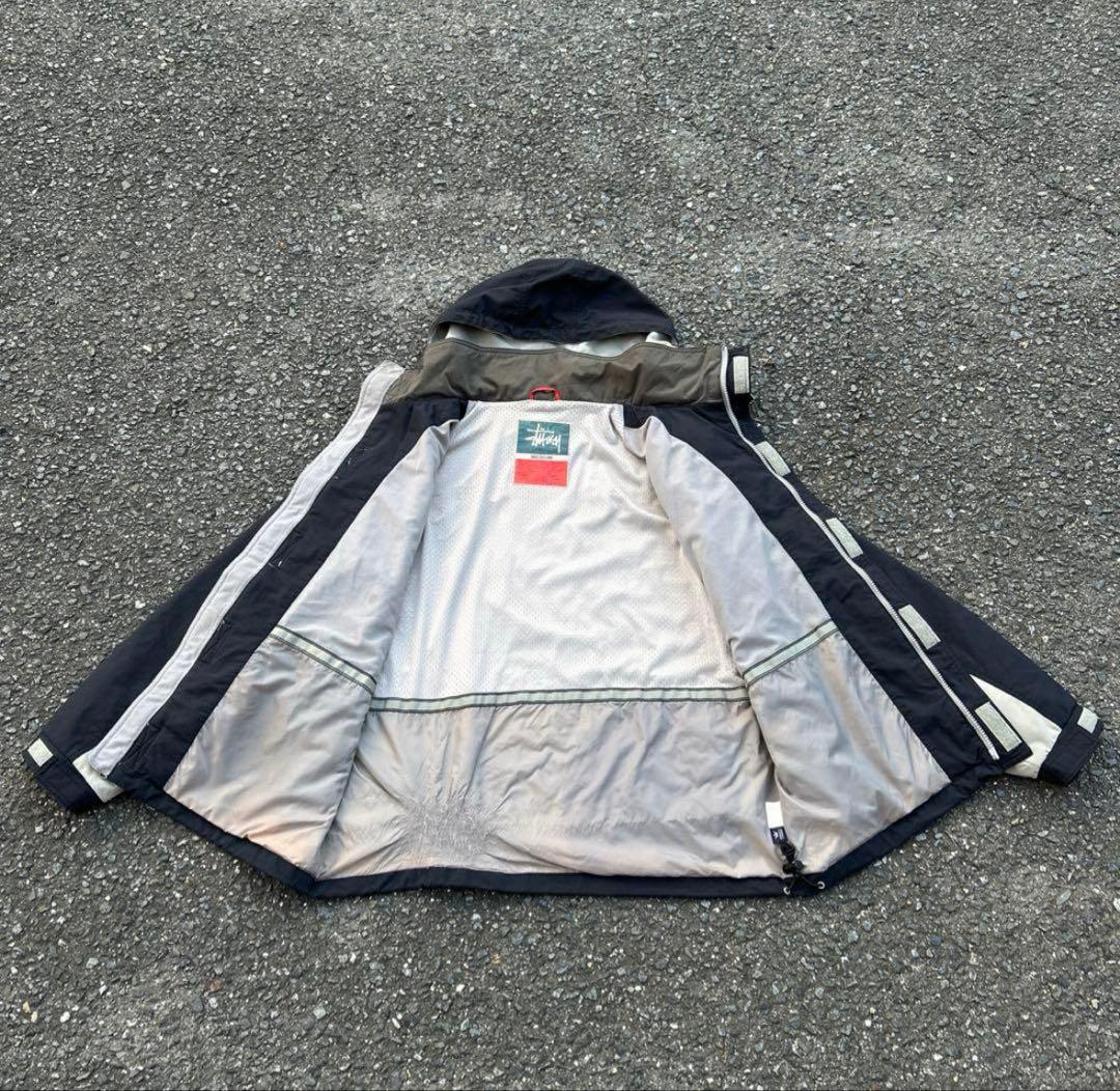old stussy 90sマウンテンパーカー　スノーウェア　ネイビー　ギミック