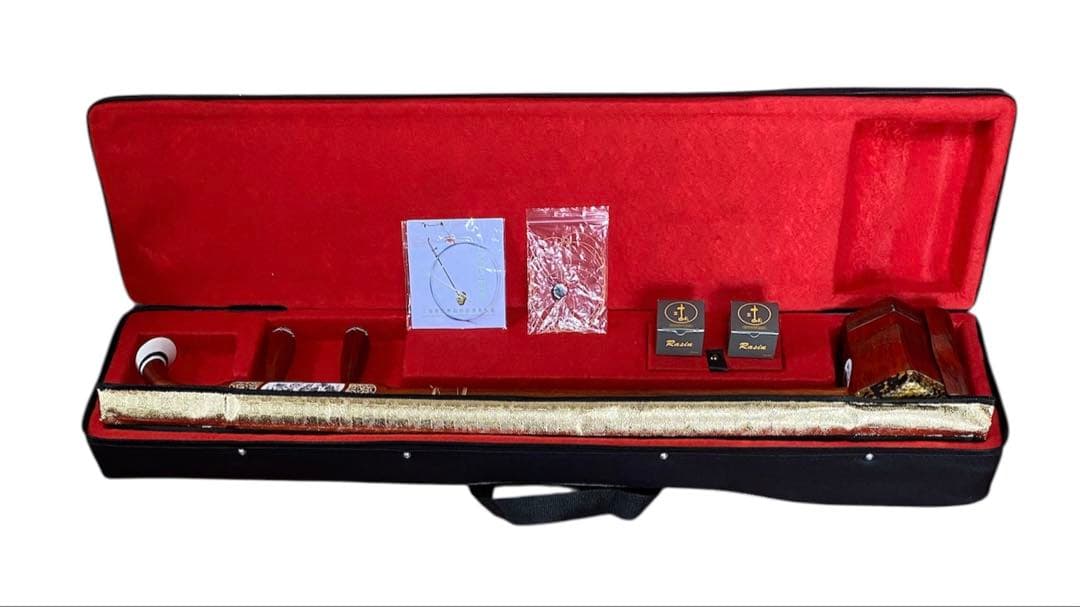 二胡 紅木 蛇皮 セミハードケースセット