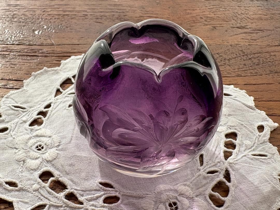 ✨最終出品✨★美品★　モーゼル　アメジストガラス　花瓶　置物　アンティーク