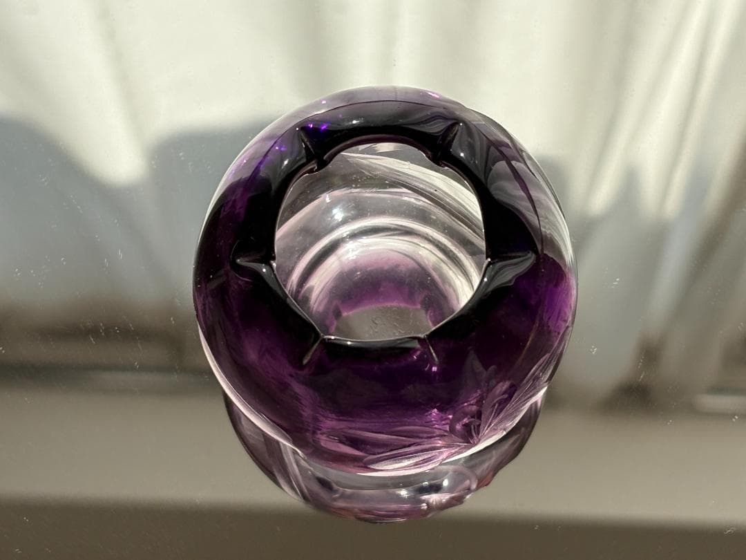 ✨最終出品✨★美品★　モーゼル　アメジストガラス　花瓶　置物　アンティーク