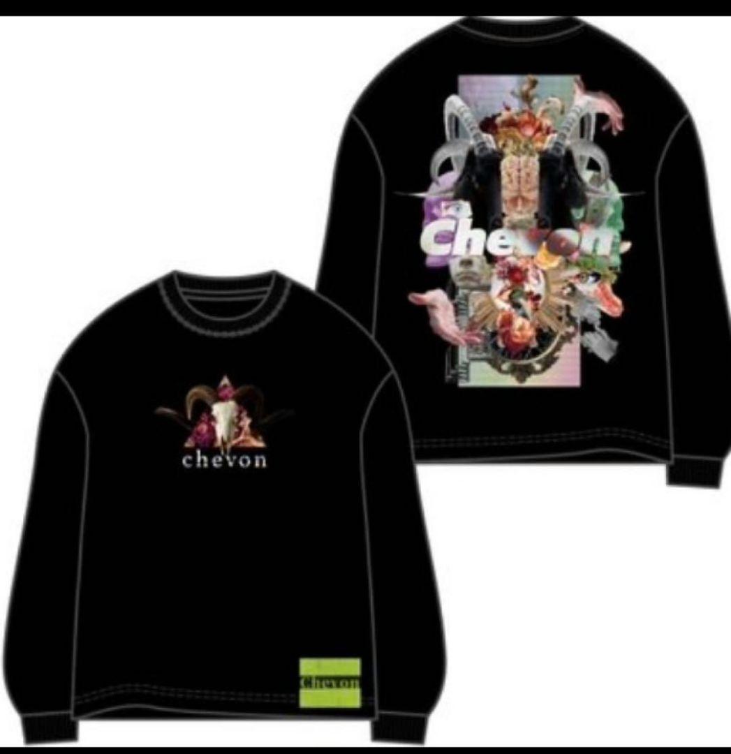 Chevon コラージュアートロンT/ロングTシャツ 黒/Lサイズ