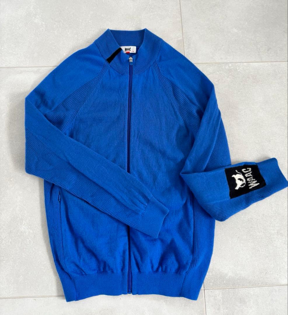 WAAC ワック ウールニット ジップジャケット ブルー　M