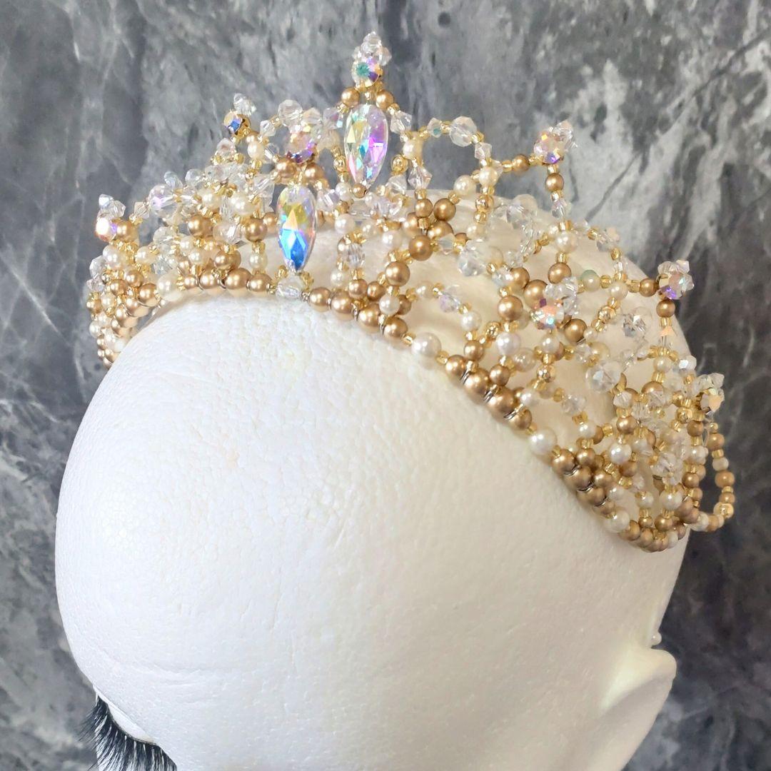 バレエ 2連 ティアラ セパレートタイプ ゴールド コーム付