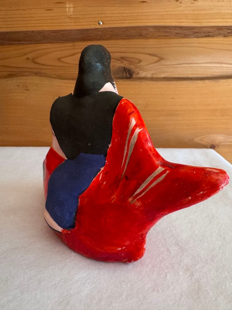 希少 中野土人形 奈良久雄 『鯛乗り恵比寿』郷土玩具 民藝 長野県