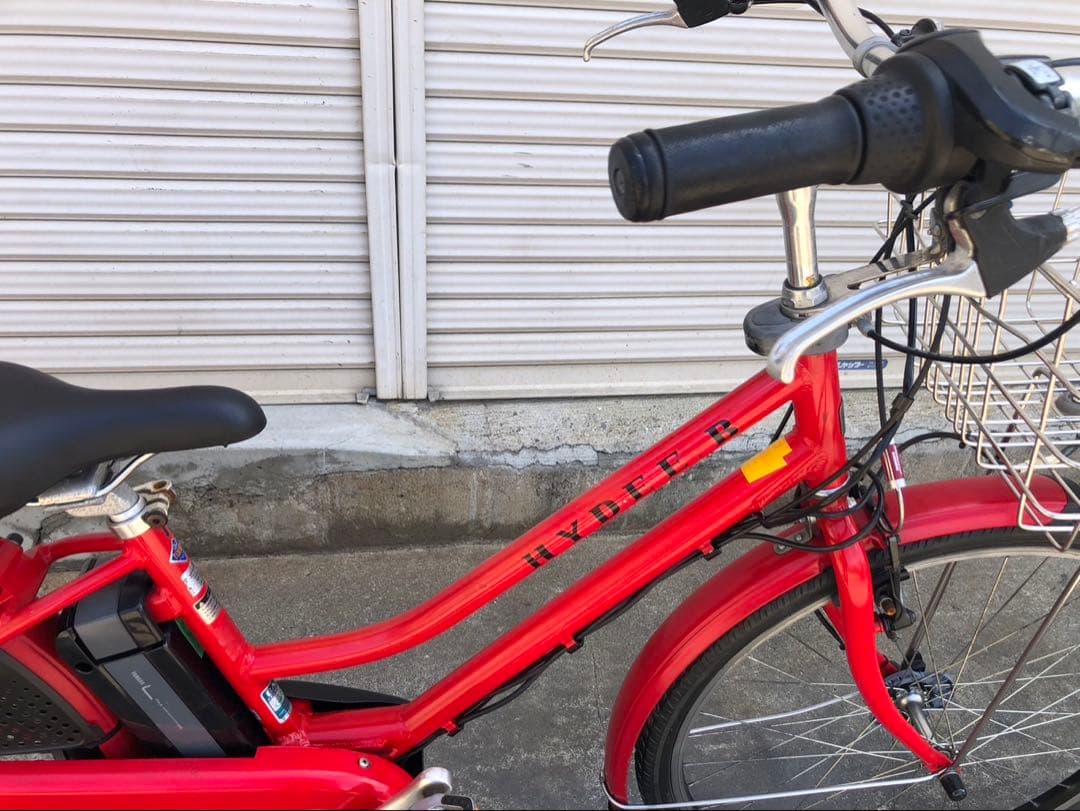 ブリヂストン新機種電動アシスト自転車ハイディB26インチレッドアルミボディー