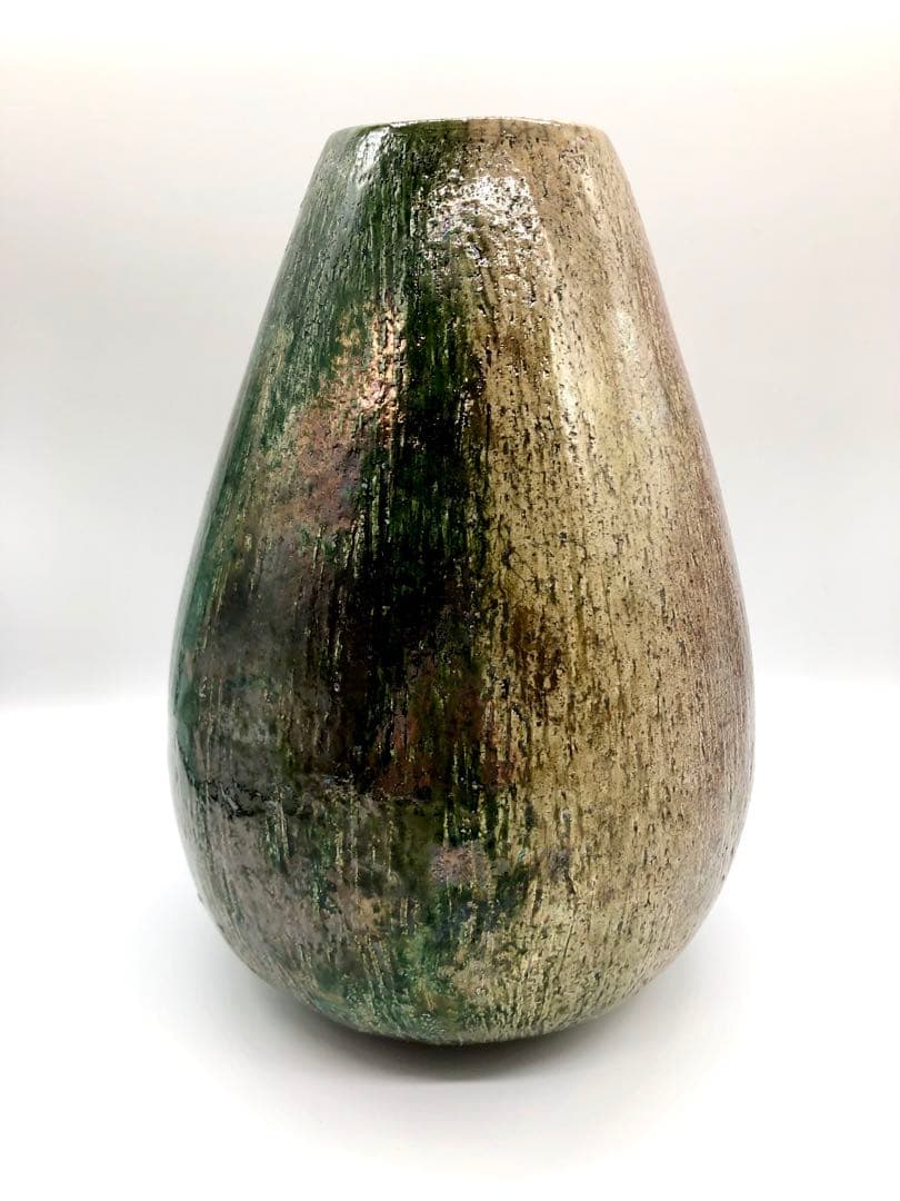 十一代　大樋長左衛門　大樋窯変　花入　花瓶　花器　大樋焼