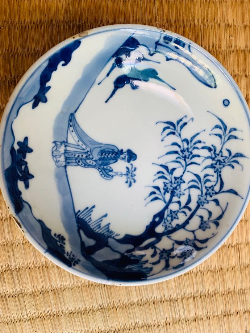 中国明時代晩期の染付お(青花)皿