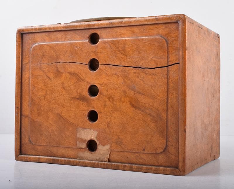 中国　竹嵌　骨牌　背竹牌　麻雀牌　木箱付　D　8693