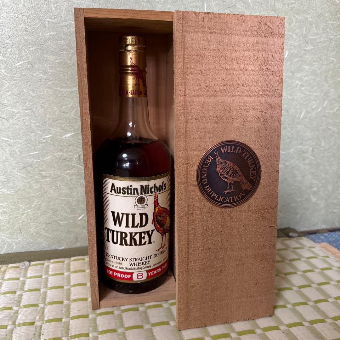 未開栓お酒 ウィスキーワイルドターキー8年 木箱付き1.000ml 50.5%