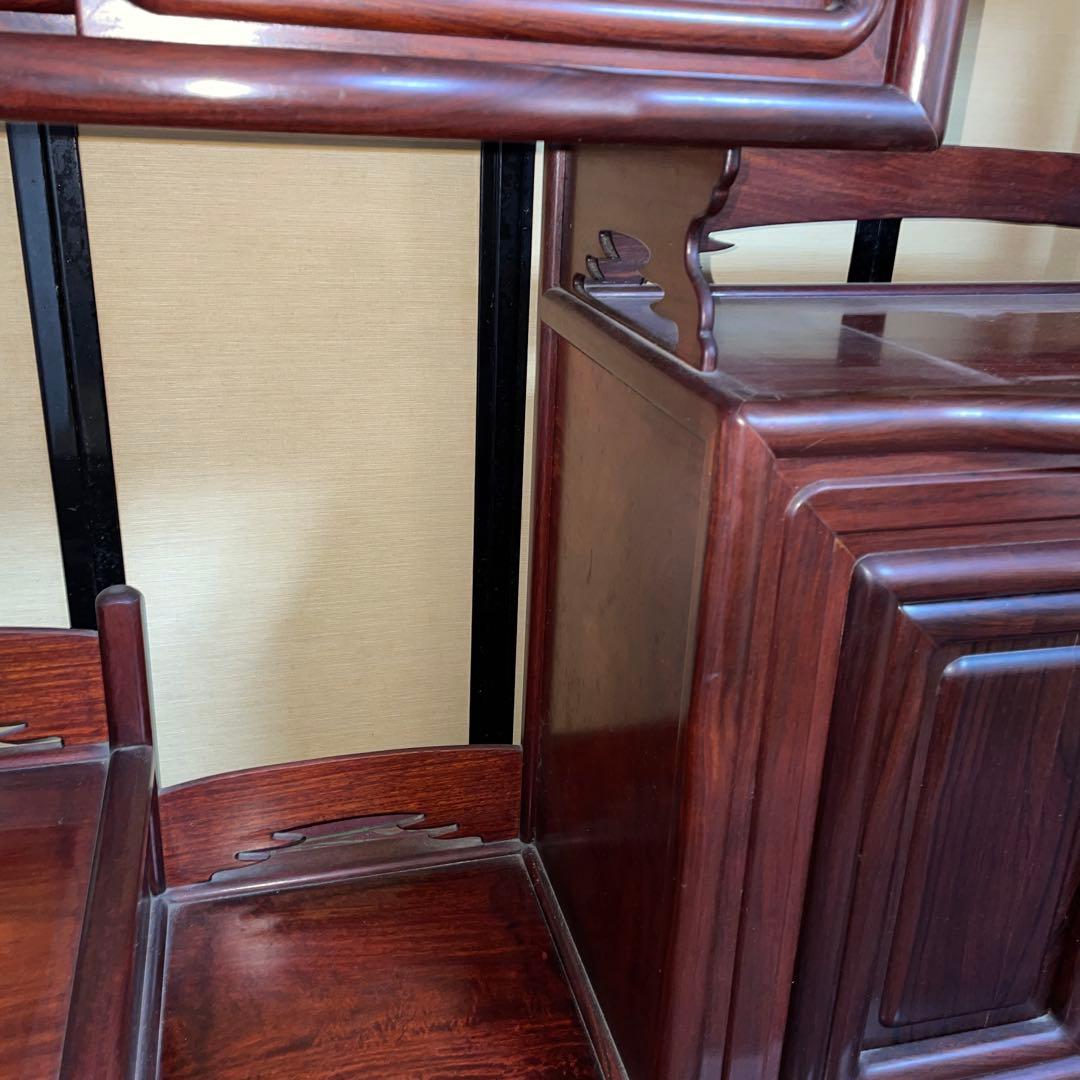 飾り棚　違い棚　茶棚　煎茶棚　茶箪笥　収納棚　唐木　黒檀？　紫檀？　無垢　家具