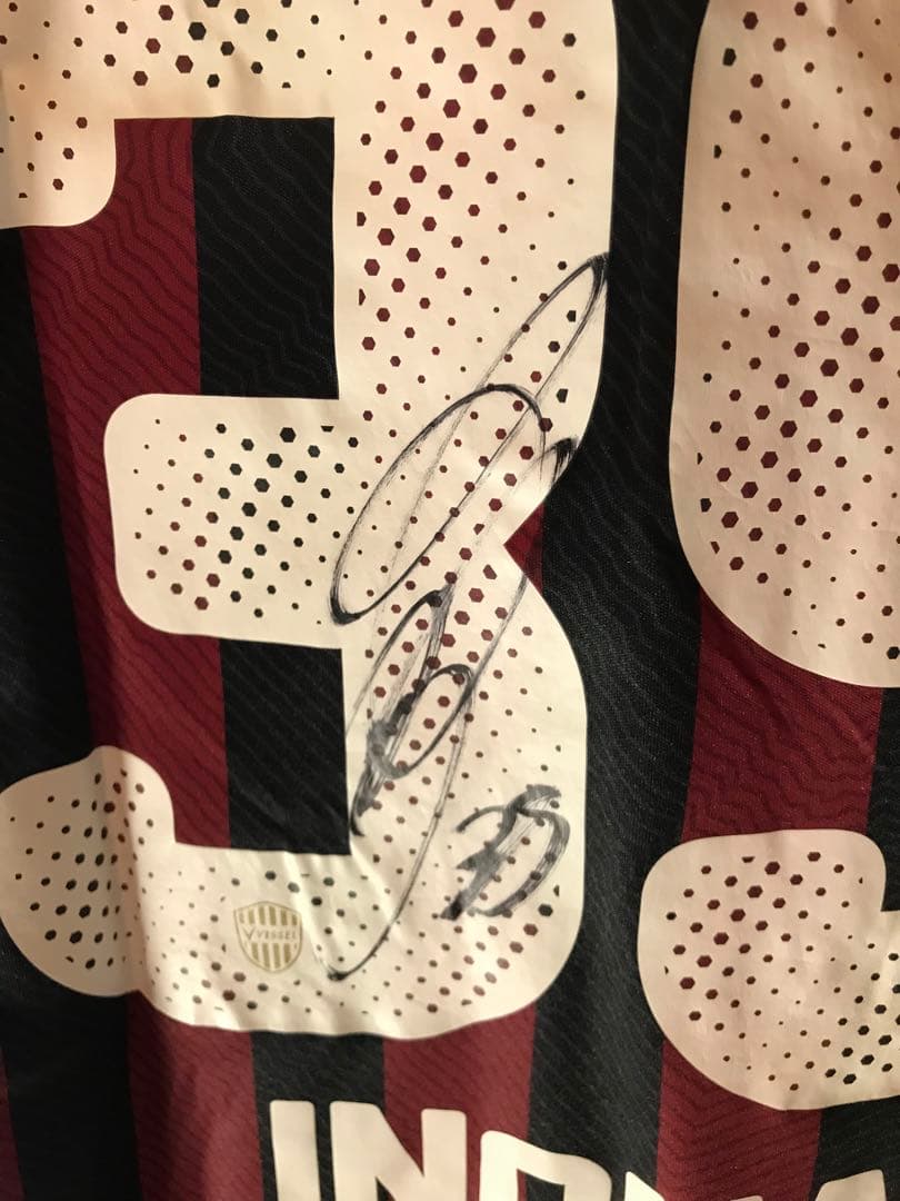 正規品asics ヴィッセル神戸「39」伊野波雅彦 半袖Lサイン入りユニフォーム