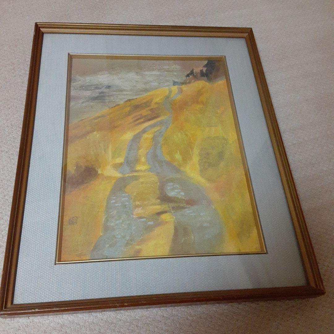 古い加藤美代三日本画/日展委嘱京展関西賞無鑑査朴土グループ/昭和白寿道風景