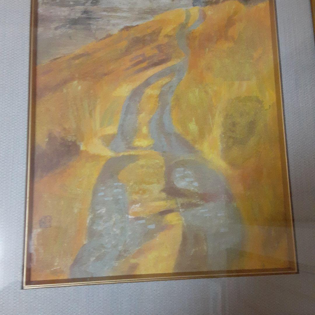 古い加藤美代三日本画/日展委嘱京展関西賞無鑑査朴土グループ/昭和白寿道風景