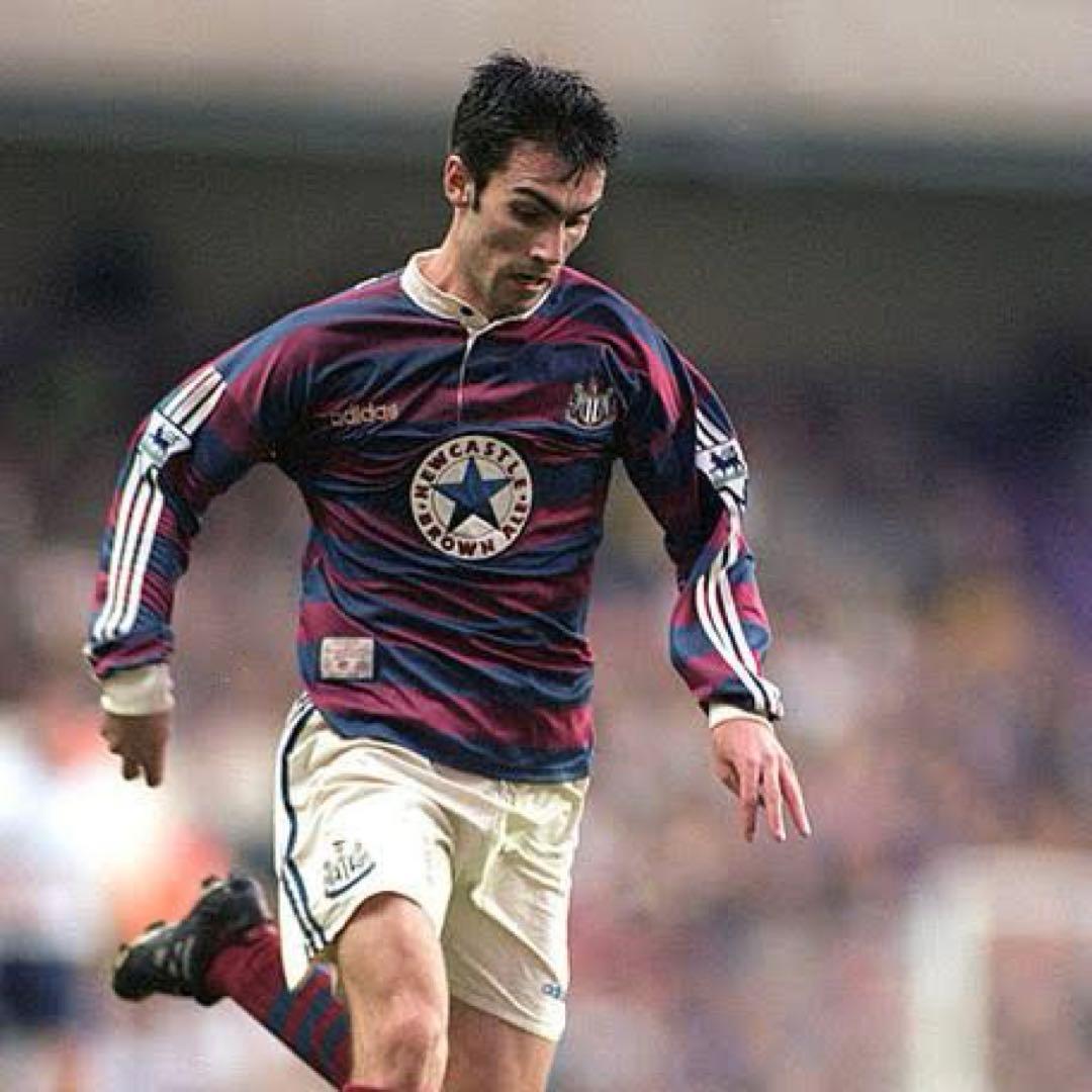 【★ニューカッスル】 古着 サッカー ゲームシャツ 長袖 XL 95年 アウェイ