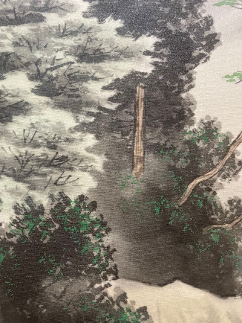 秋山信観　彩色山水　掛軸　尺五立 日本画家