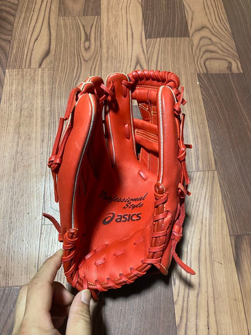 asics プロフェッショナルスタイル 軟式グローブ レッド　大谷翔平モデル