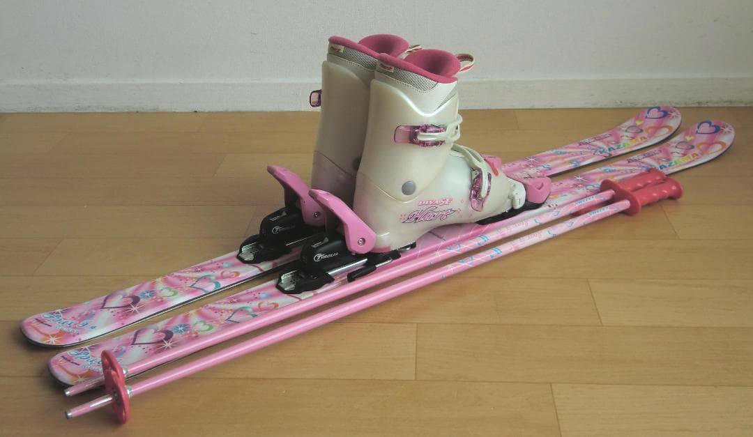 ■■送料無料■KAZAMA■子供用スキーセット■116/22■WAX■女の子■■