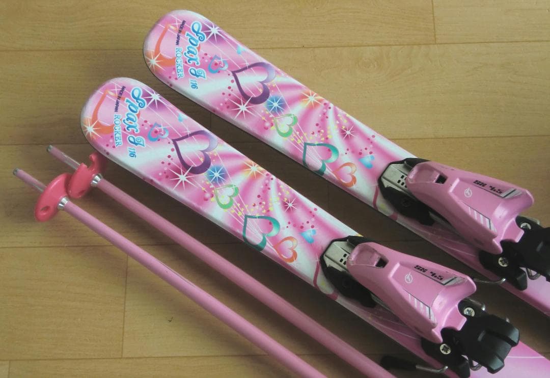 ■■送料無料■KAZAMA■子供用スキーセット■116/22■WAX■女の子■■