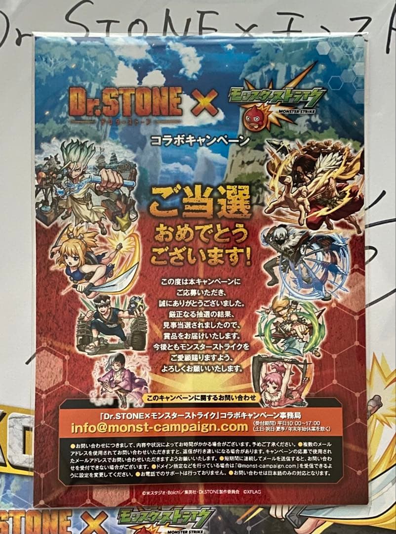 て*る様 Dr.STONE　コハク　沼倉愛美　直筆サイン入り色紙　当選品　ドクタ