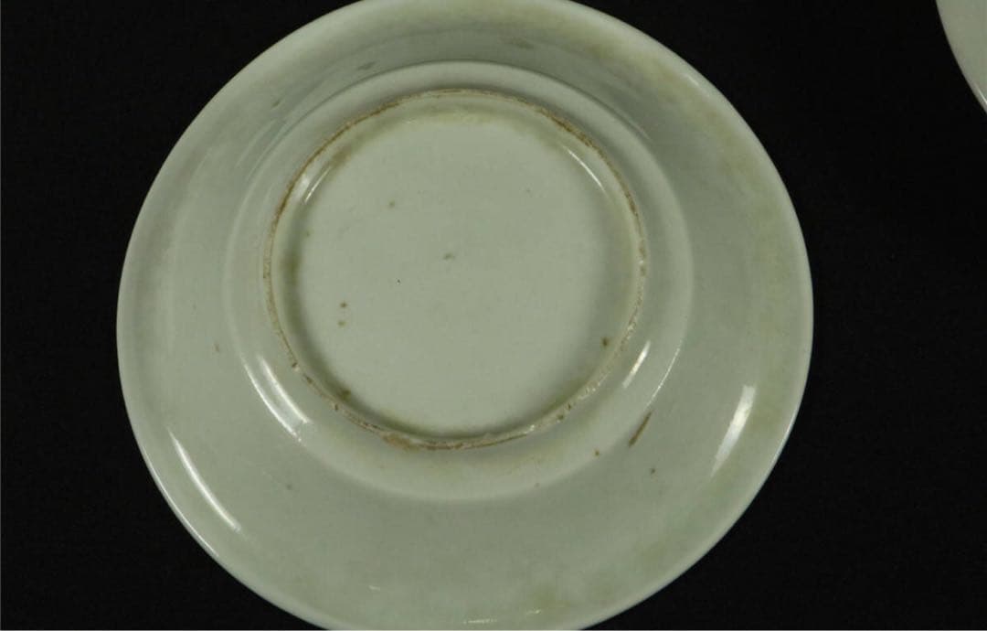 清代【白南京】中国古玩　江户時代　骨董 陶磁 白磁寿字紋　小皿　4客