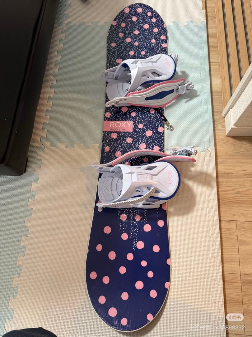 ROXY スノーボード 水玉模様 ネイビー/ピンク