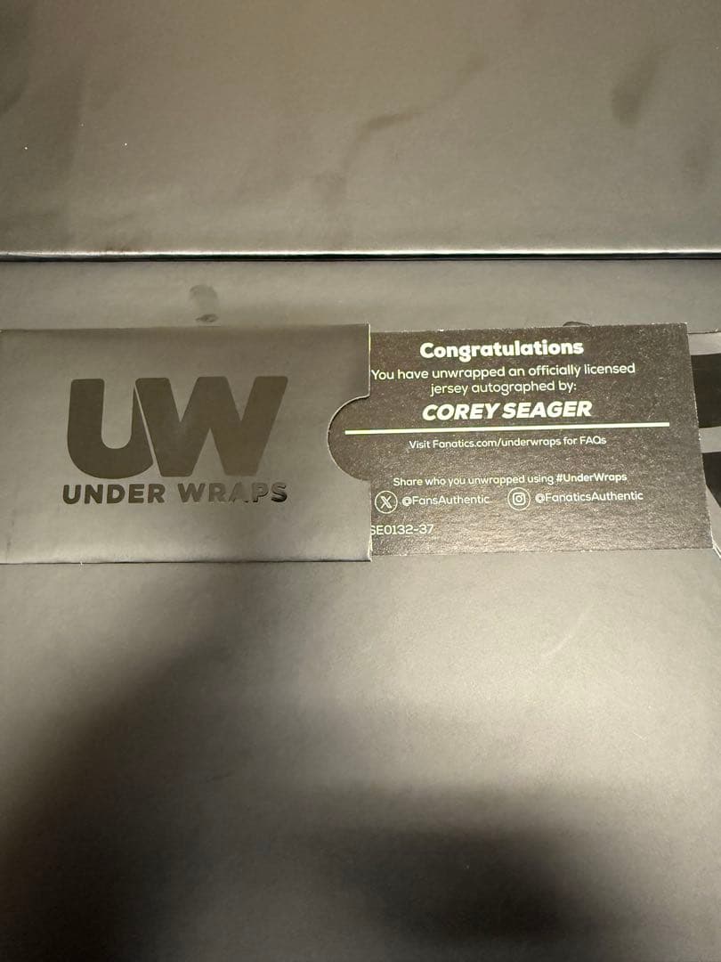 fanatics コーリーシーガー　SEAGER サインユニフォーム カード以外