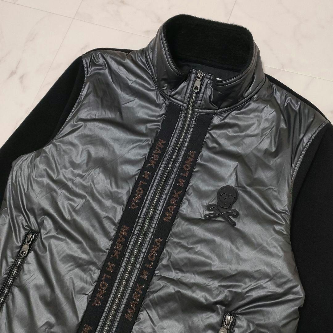 MARK&LONA　ハイブリッドダウンジャケット　スカルロゴ　ジップ　サイズ50