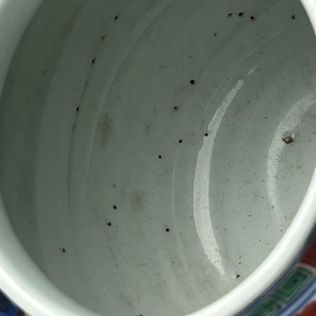 優美 五彩龍紋染付壺 大明嘉靖年製 款 中国美術 古玩