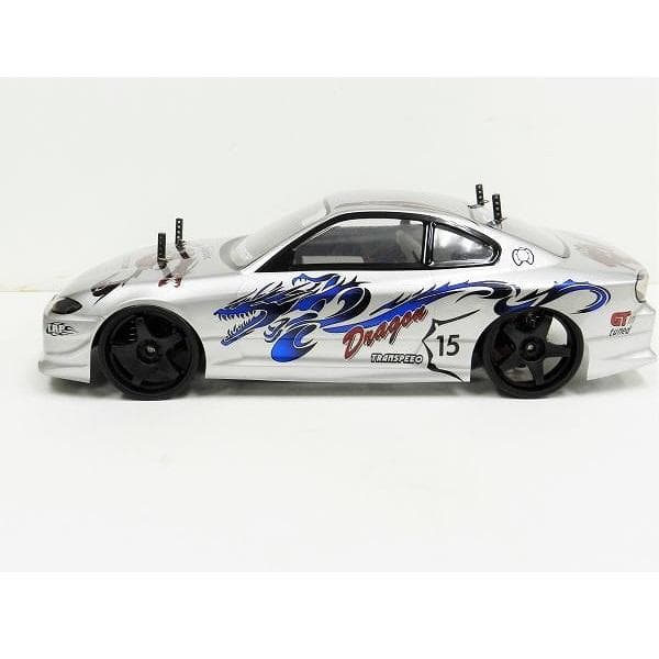 ターボ機能付き 1/10 ドリフトラジコン S002 銀/青 スペアボディー付