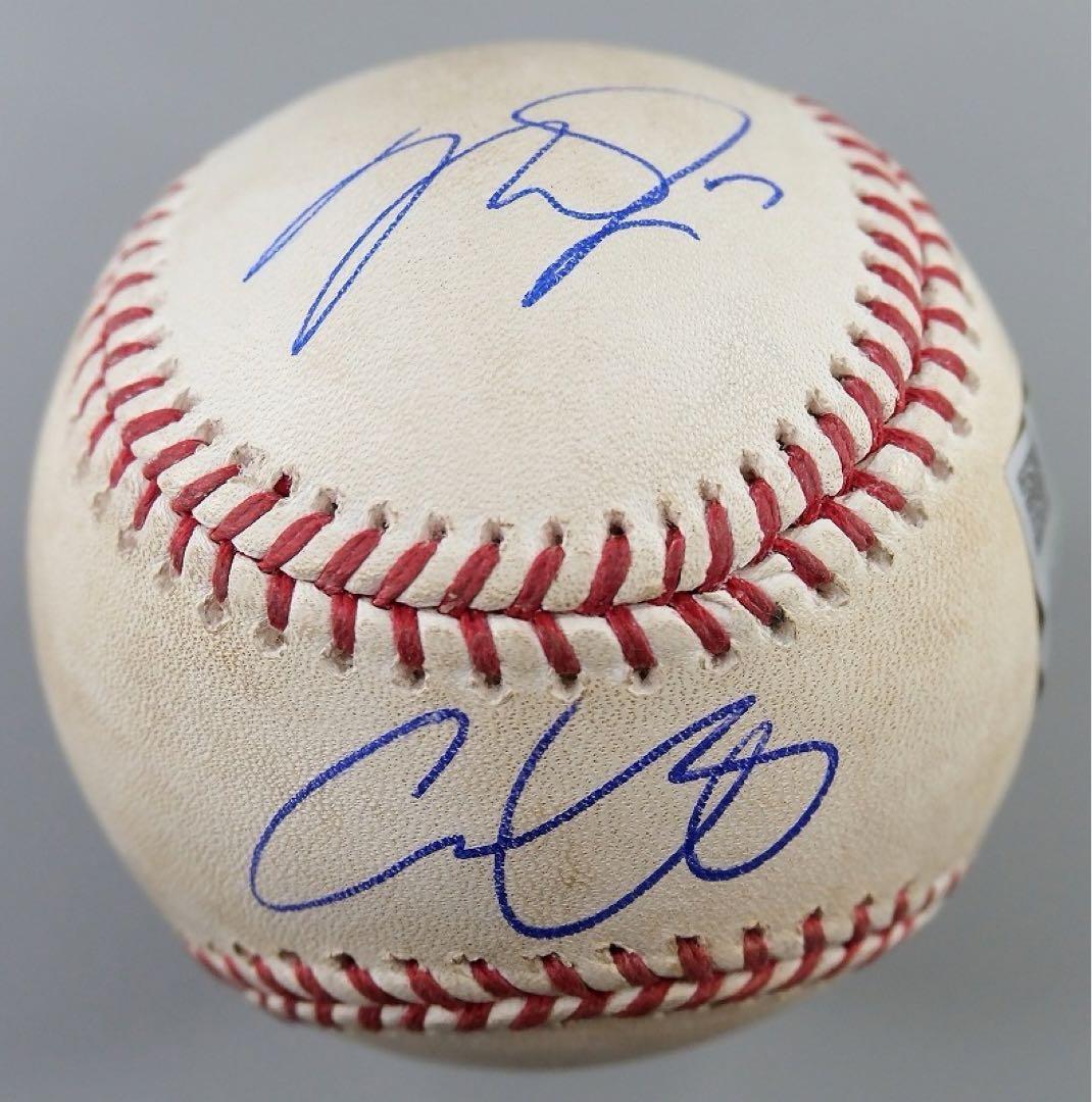 大谷翔平＆マイク・トラウト 2018年実使用 ダブル直筆サインボール