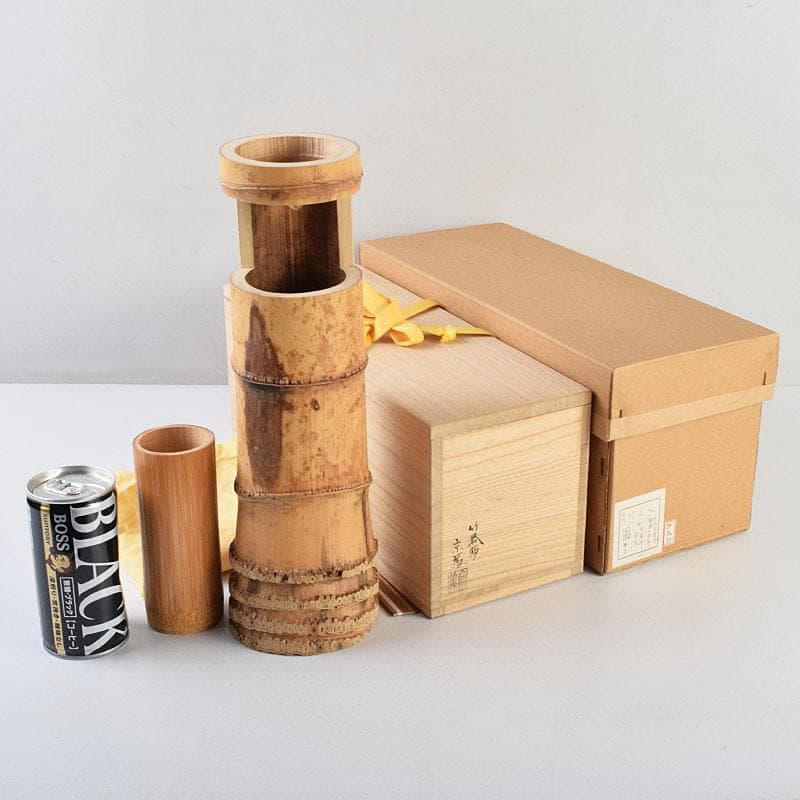 茶道具　影林宗篤作　花入　銘「千年翠」　紫野　小林太玄極め箱　V　R9481