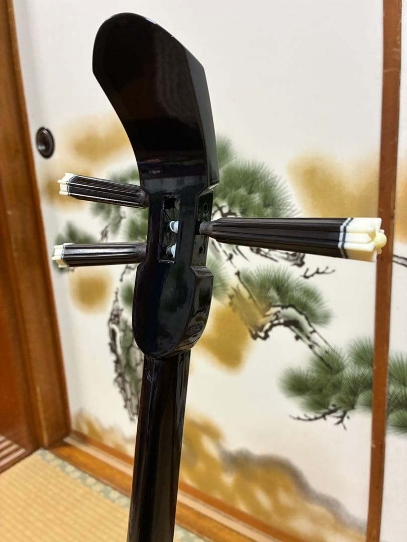 沖縄三線　島黒木！島クルチ！江戸ユナー型！本蛇皮一枚張り！