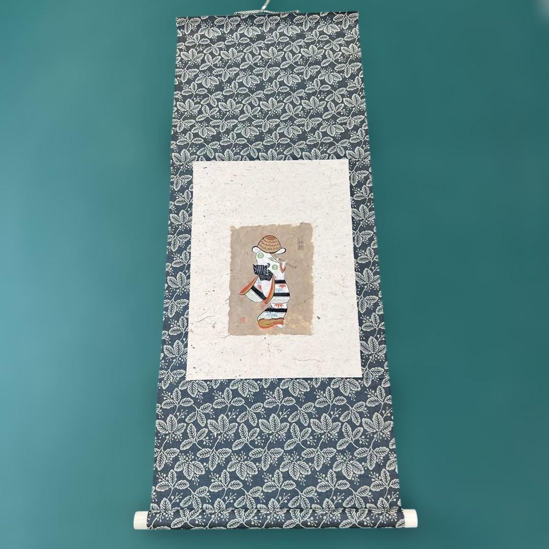 大津絵掛軸（女虚無僧）