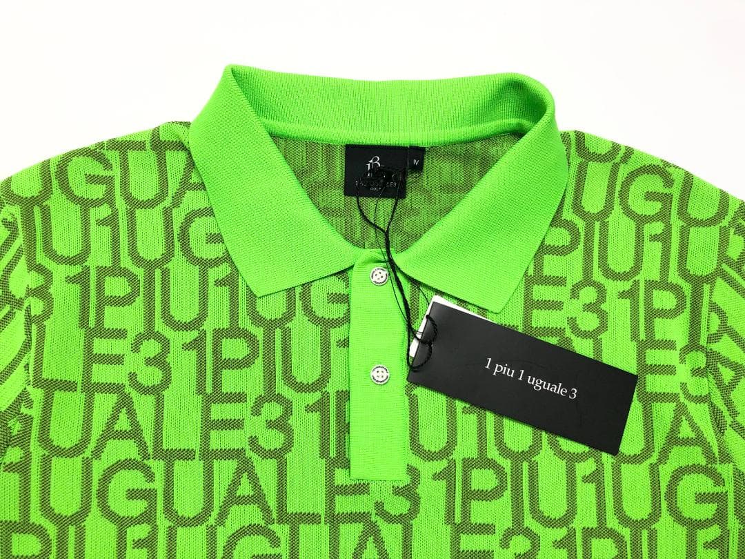 ★新品未使用　1PIU1UGUALE3　ゴルフニットポロシャツ　IV　グリーン系
