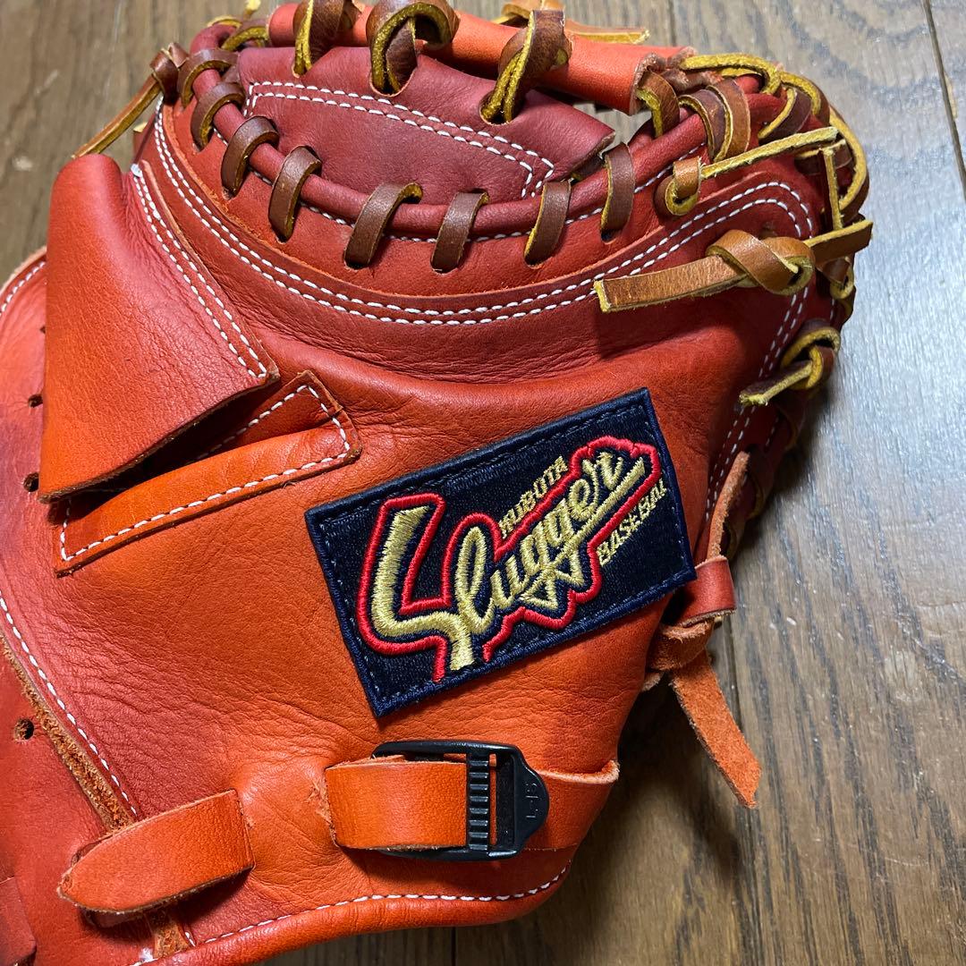 スラッガー 軟式グローブ キャッチャーミット練習用 オレンジ