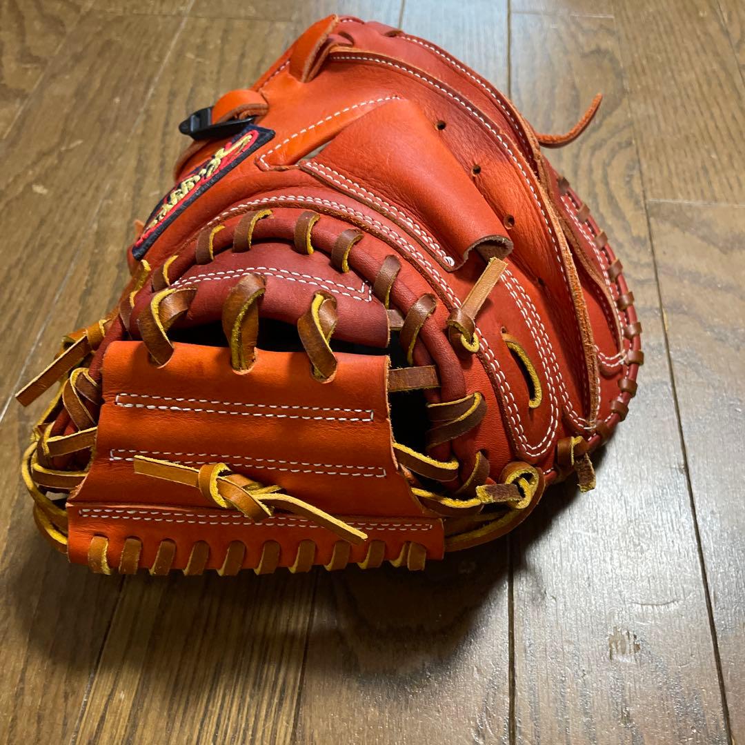 スラッガー 軟式グローブ キャッチャーミット練習用 オレンジ