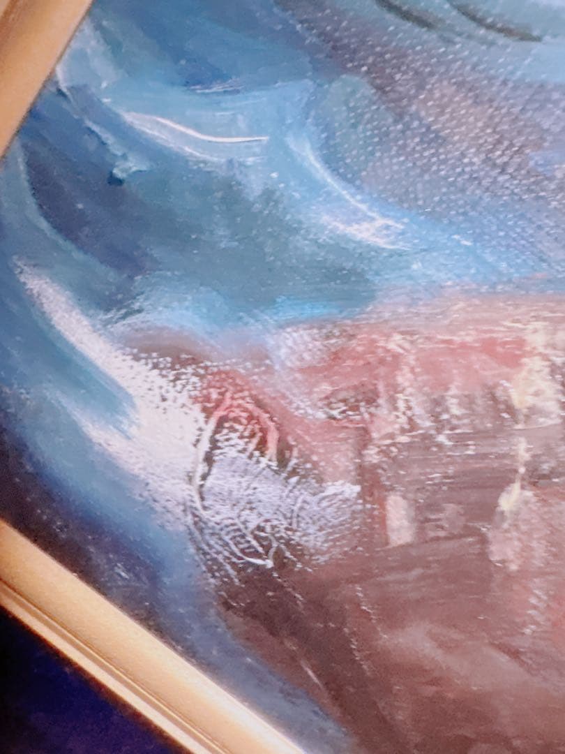 露口暁星　海の風景 油彩画　曙　千羽海崖